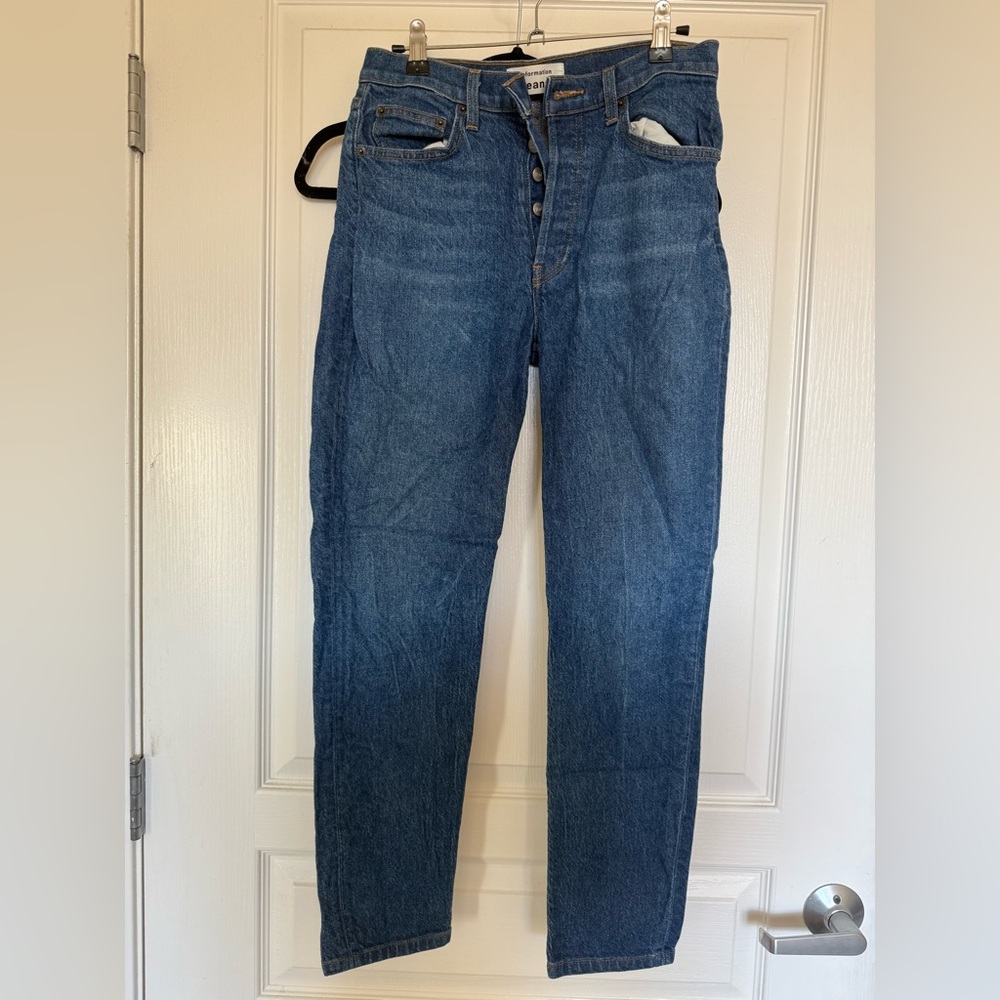 Reformation Indigo Button-Fly Jeans